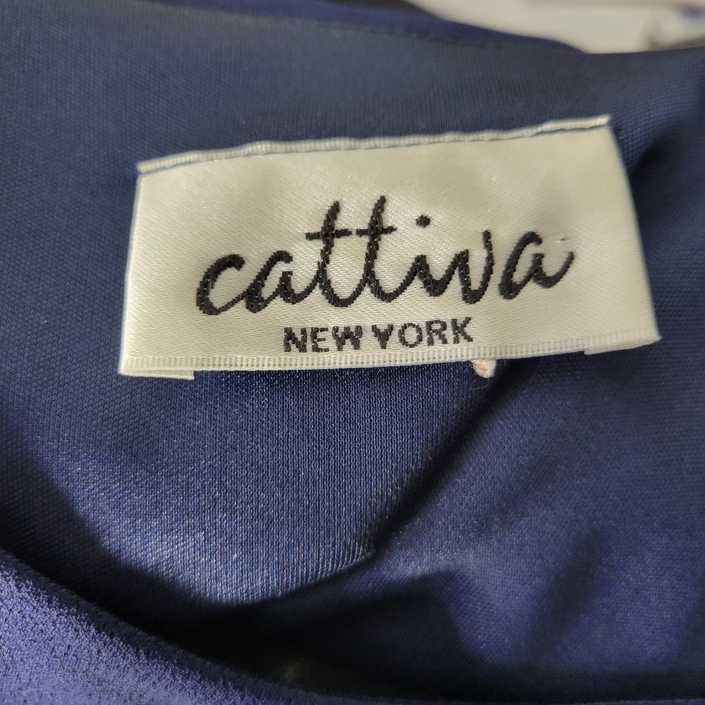 Vntg Cattiva New York 2 Piece Dress USA Made Tiered Tank Sheer Jacket No Size - Picture 12 of 13